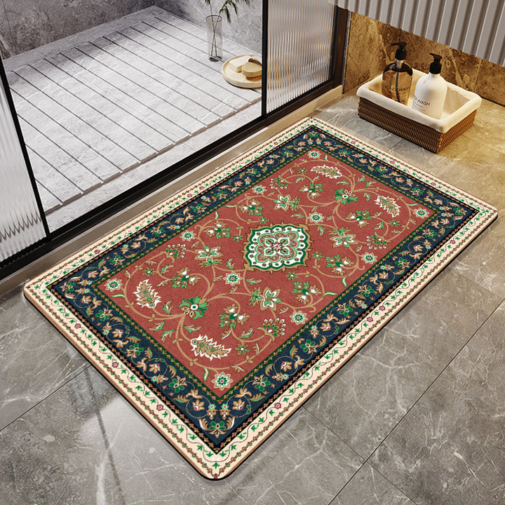 Elegante Vintage Blumen Badematte Karnz