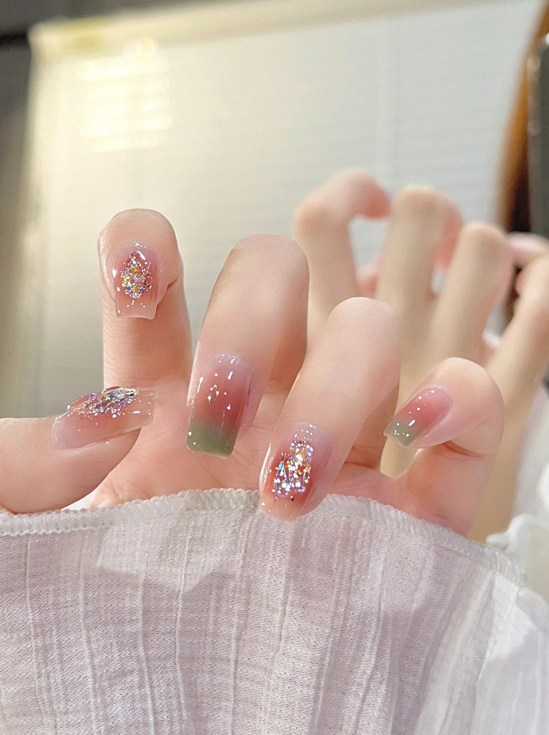 Glitter Ombre Press-On Nägel Karnz