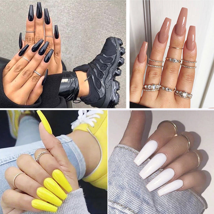 Lange Sarg Press-On Nagelspitzen
