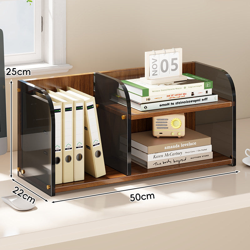 Gekrümmtes Acrylpanel Dual-Compartment Schreibtisch Buch- und Dokumentenorganisator