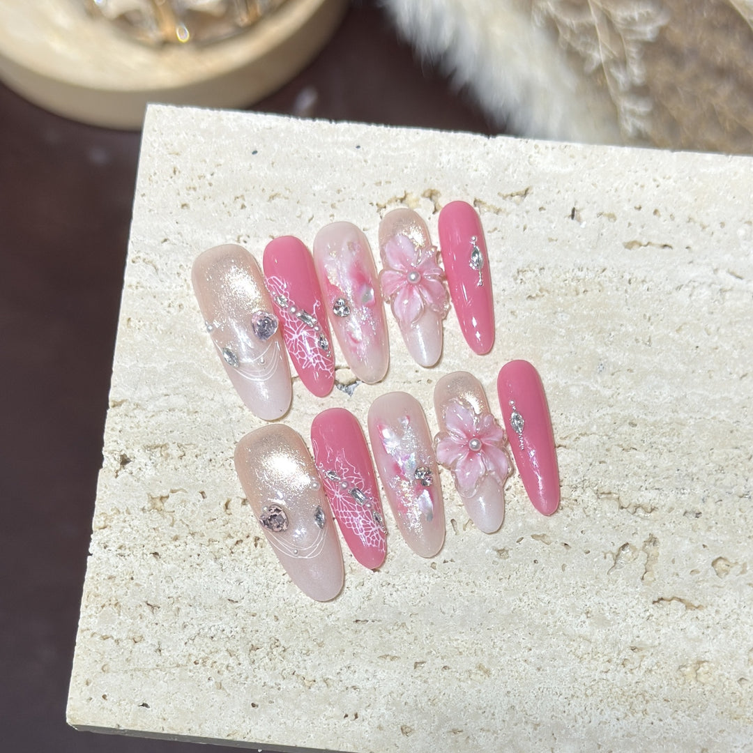 Blumen Design Press-On Nagelkunst Set