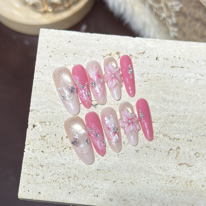 Blumen Design Press-On Nagelkunst Set