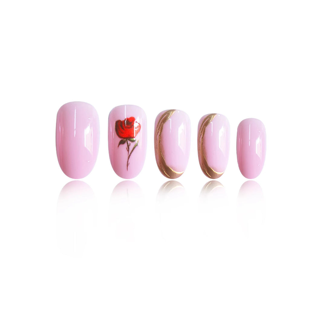 Florale Rosen Nagelkunst Karnz