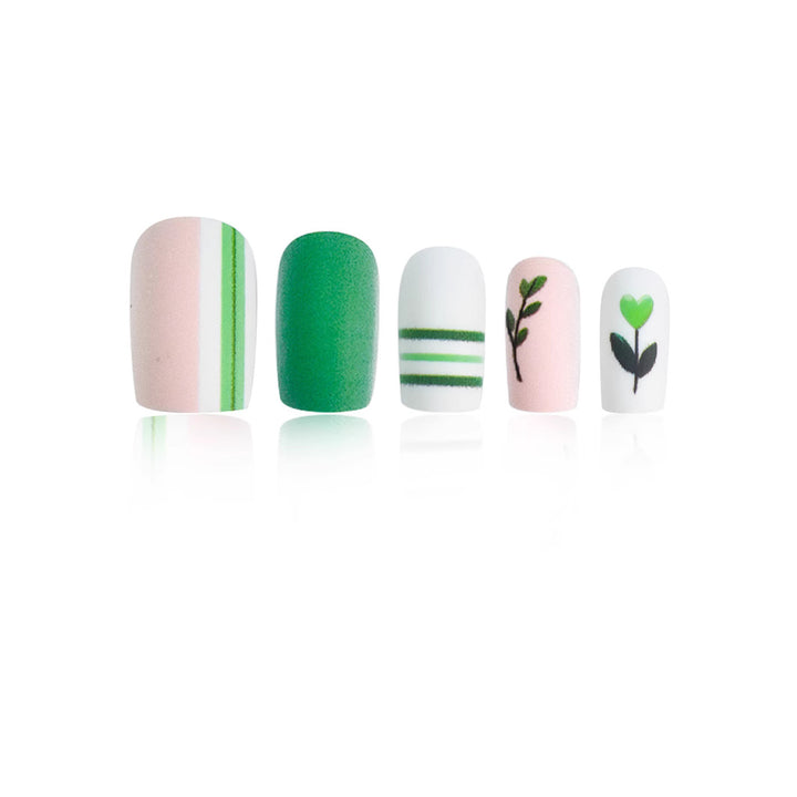 Botanische Themen Presse-On-Nagelkunst Karnz