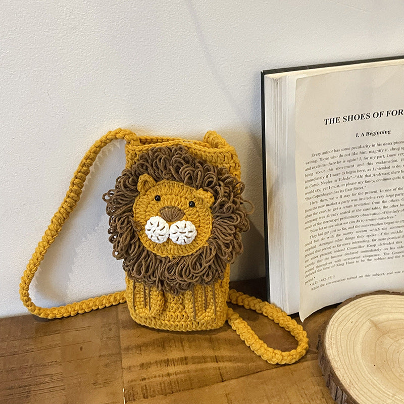 Häkel-Löwen-Themen-Mini-Tasche