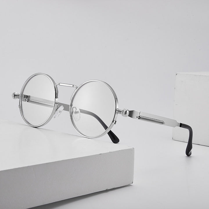 Damen elegante runde Metallbrille Karnz