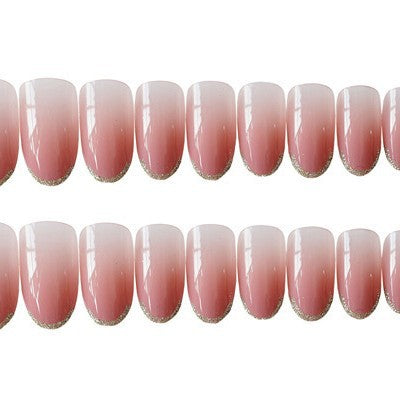 Glänzendes French Tip Press-On Nails Set Karnz