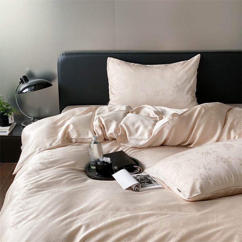 Luxuriöse Satin-Bettwäschegarnitur mit Jacquard-Leopardenmuster und seidig-mattem Finish