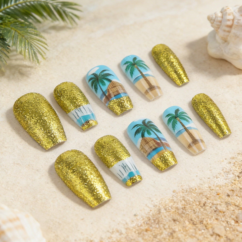 Tropisches Paradies Press-On Nagelkunst Set Karnz