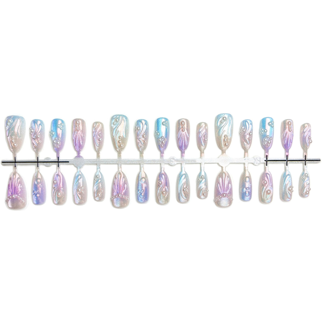 Elegantes mit Perlen verziertes Press-On-Nagelset