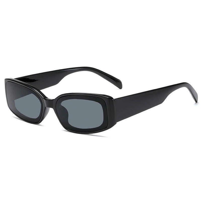 Damen stilvolle Sonnenbrille mit quadratischen Gläsern und transparentem Rahmen Karnz