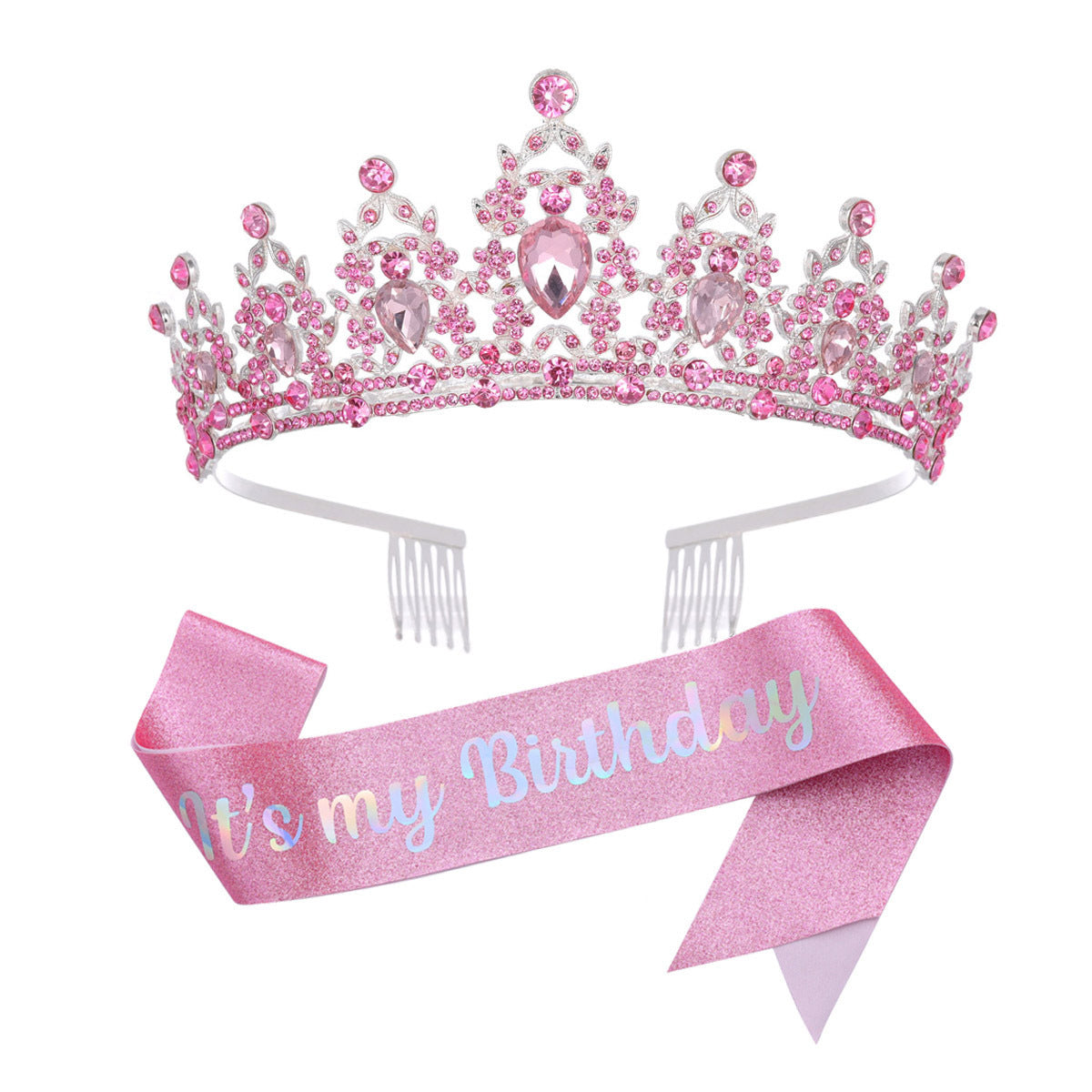 Damen Schwarz verzierte Tiara mit edlem Design Karnz