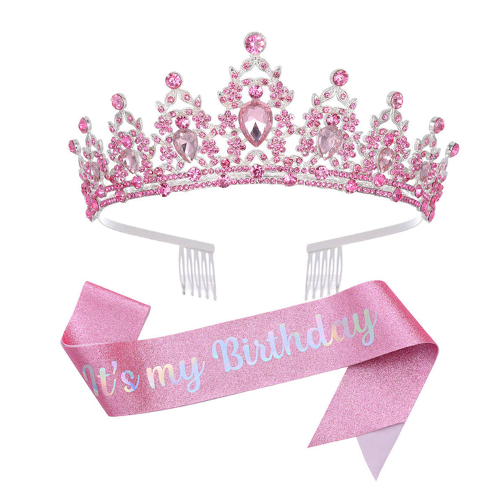 Damen Schwarz verzierte Tiara mit edlem Design Karnz