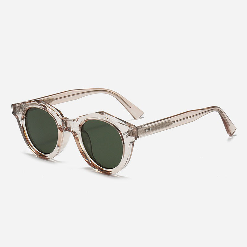 Damen Designer-Sonnenbrille mit polygonalem Rahmen und modischen Akzenten Karnz
