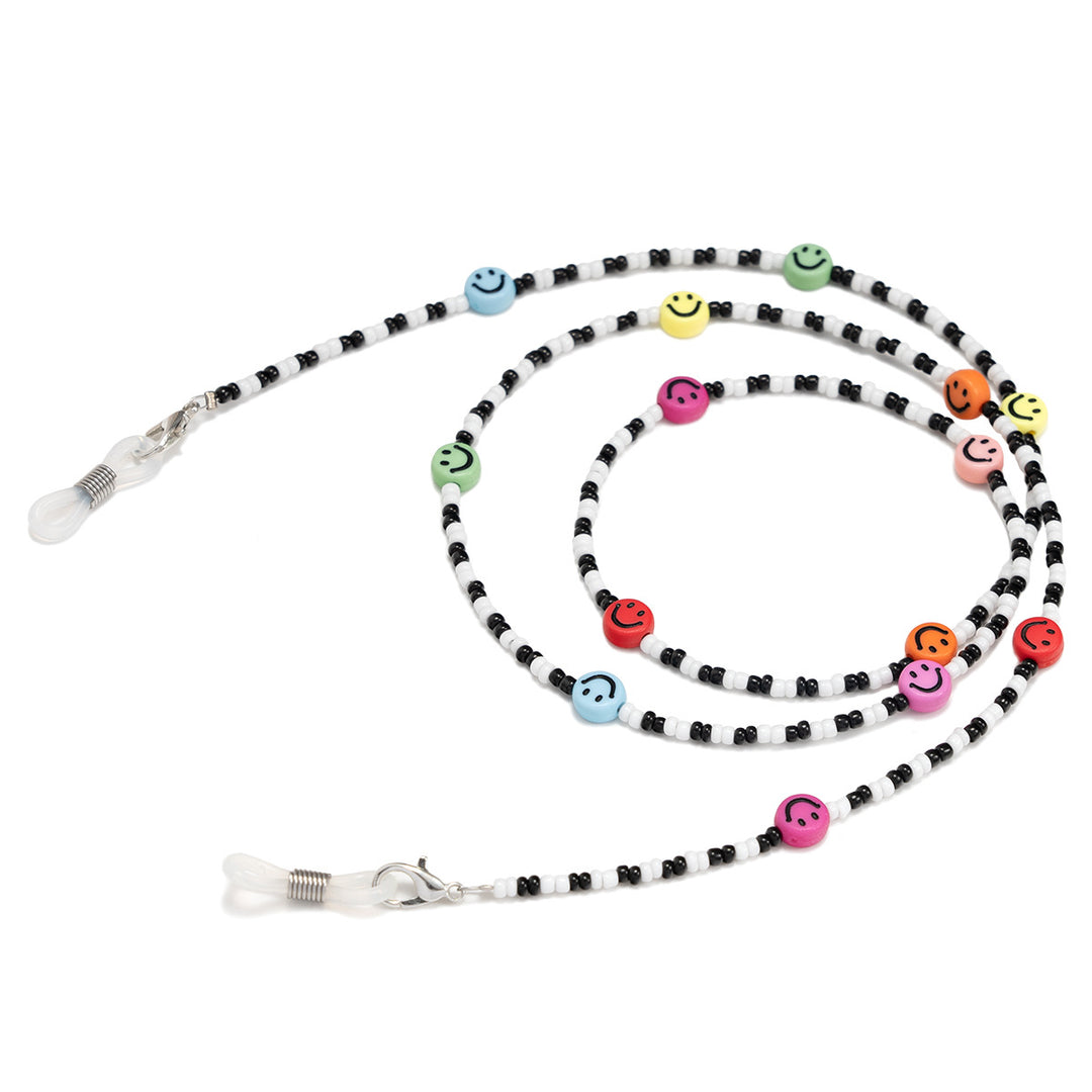 Bunte Perlen Smiley Gesicht Brillen Kette Karnz
