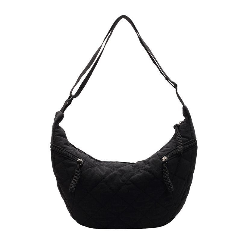 Gepolsterte weiche Stoff Hobo-Handtasche Karnz