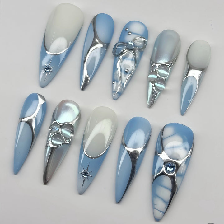 Elegantes Press-On Nail Art Design Set