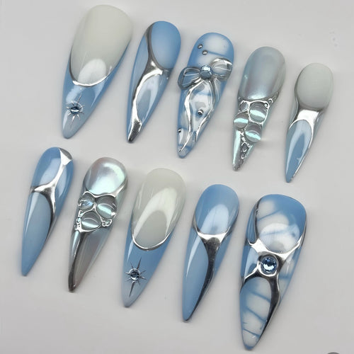 Elegantes Press-On Nail Art Design Set