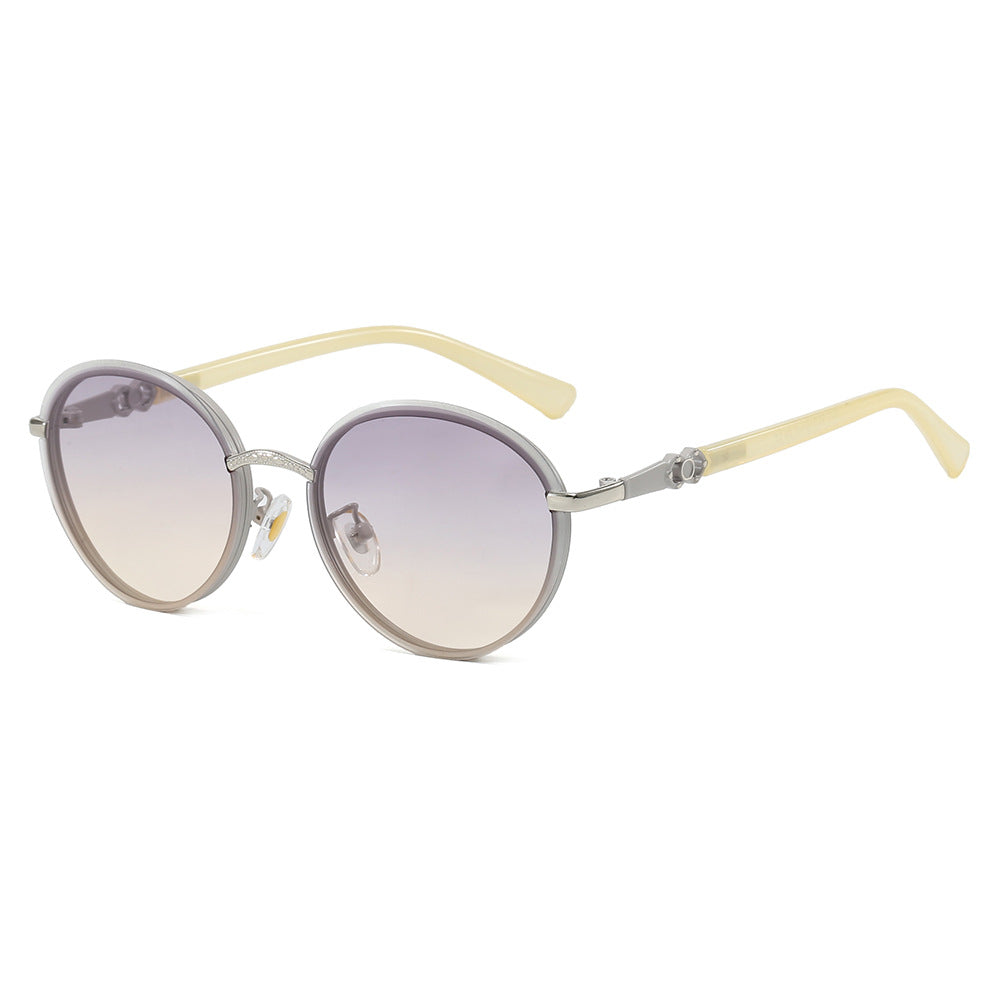Damen elegante runde Sonnenbrille mit verspiegeltem Effekt Karnz