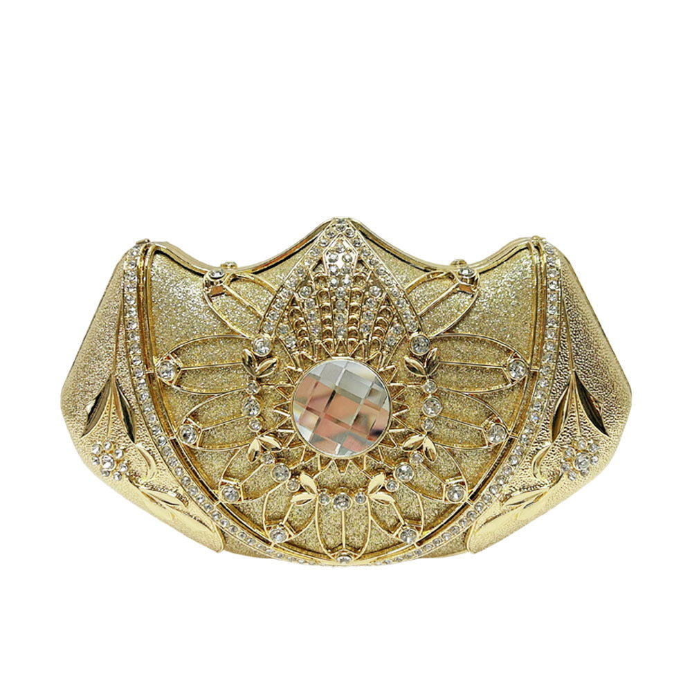 Blumeninspiriertes Strass-Abend-Clutch