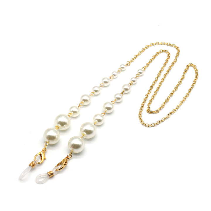 Elegante Perlen- und Silber-Brillenband Karnz