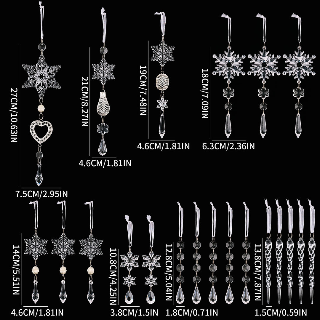 Dekoratives Schneeflocken Ornament Set Karnz