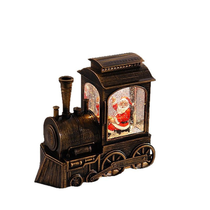 Nostalgische Weihnachtszug-Laterne mit beweglichem Weihnachtsmann Karnz