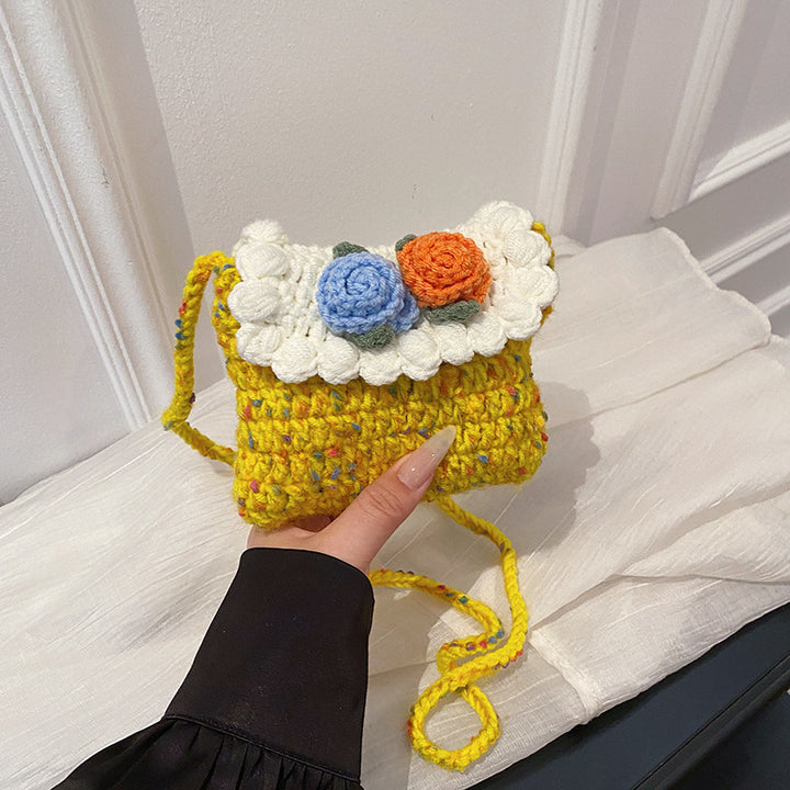 Florale Häkel-Mini-Handtasche