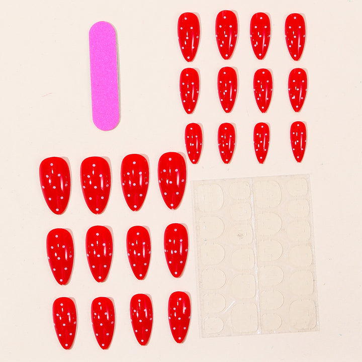 Glänzende Polka-Dot-Stiletto-Nagelkunstverlängerungen Karnz