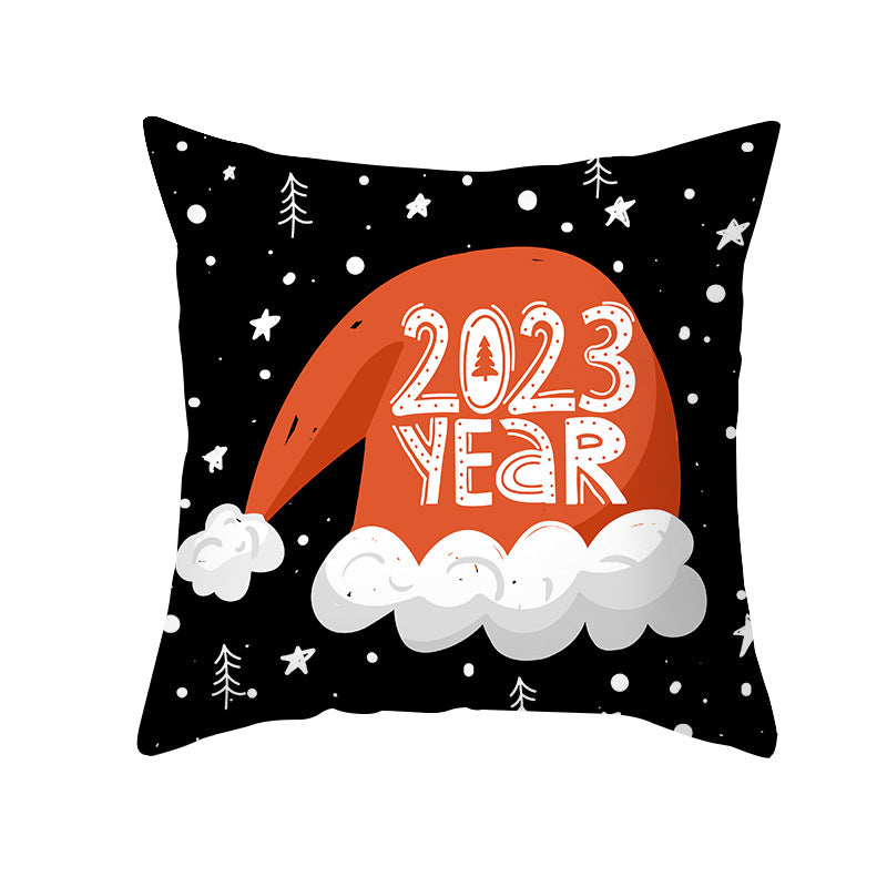 Festliches Weihnachtsbaum-Typografie-Kissenbezug
