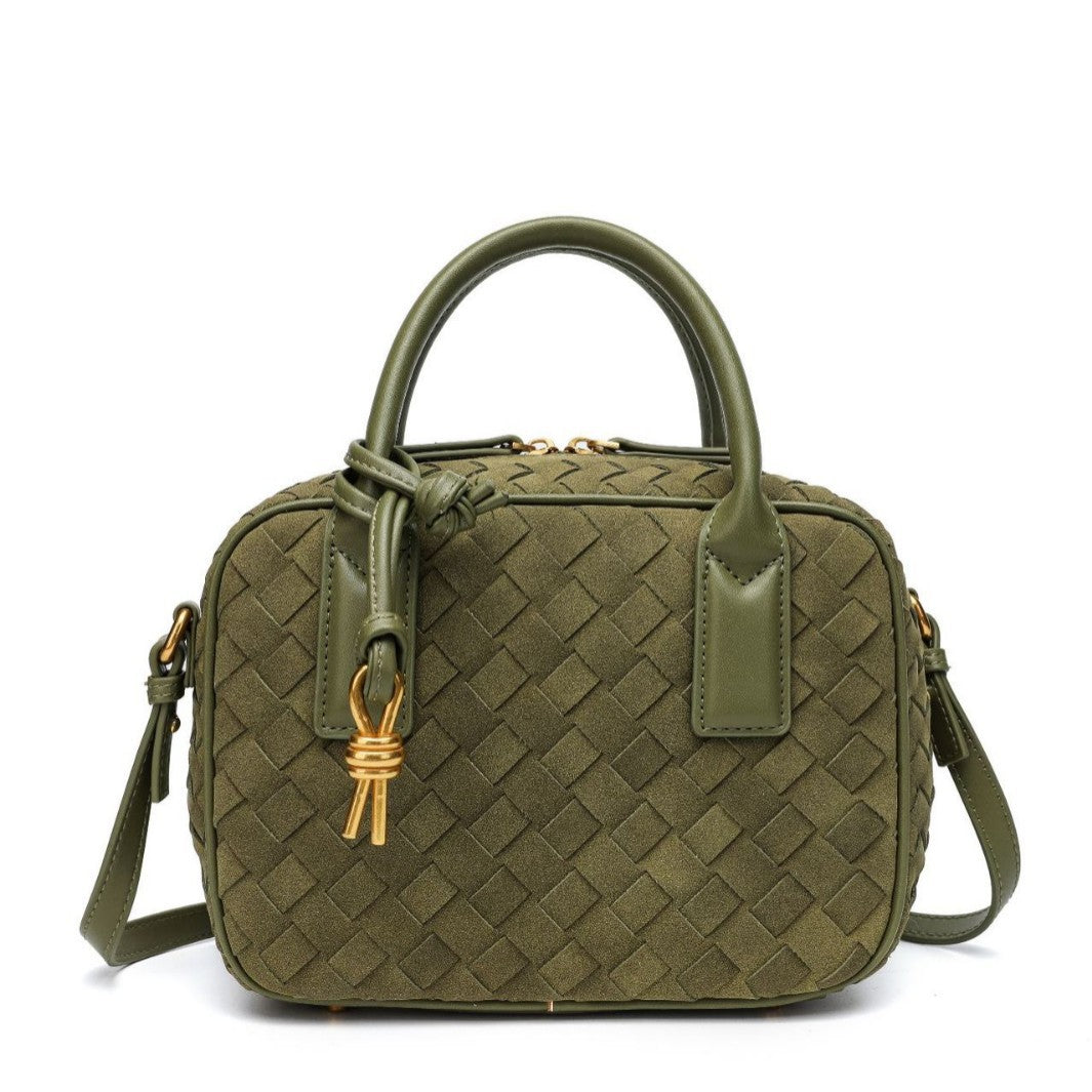 Texturierte Leder Boutique-Handtasche Karnz