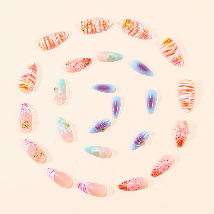 Dekoratives Floral 3D Acryl Nagelkunst Design Karnz