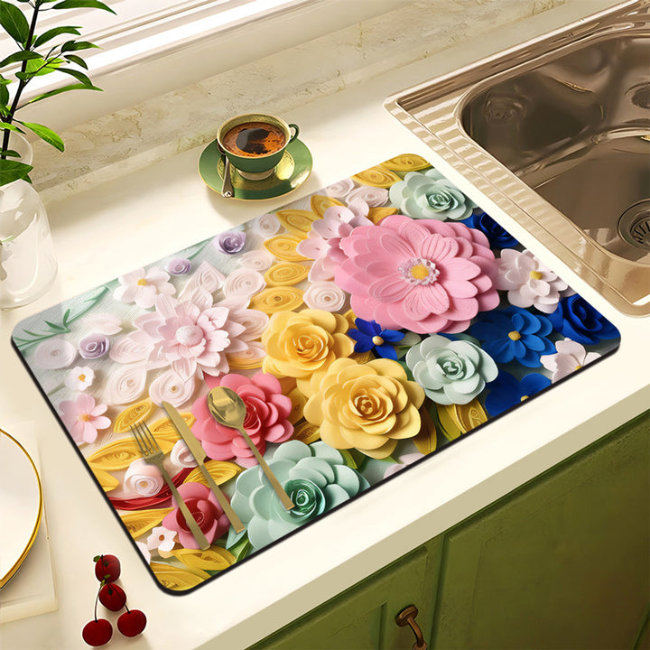 Blumenmuster Anti-Rutsch Küchenmatte