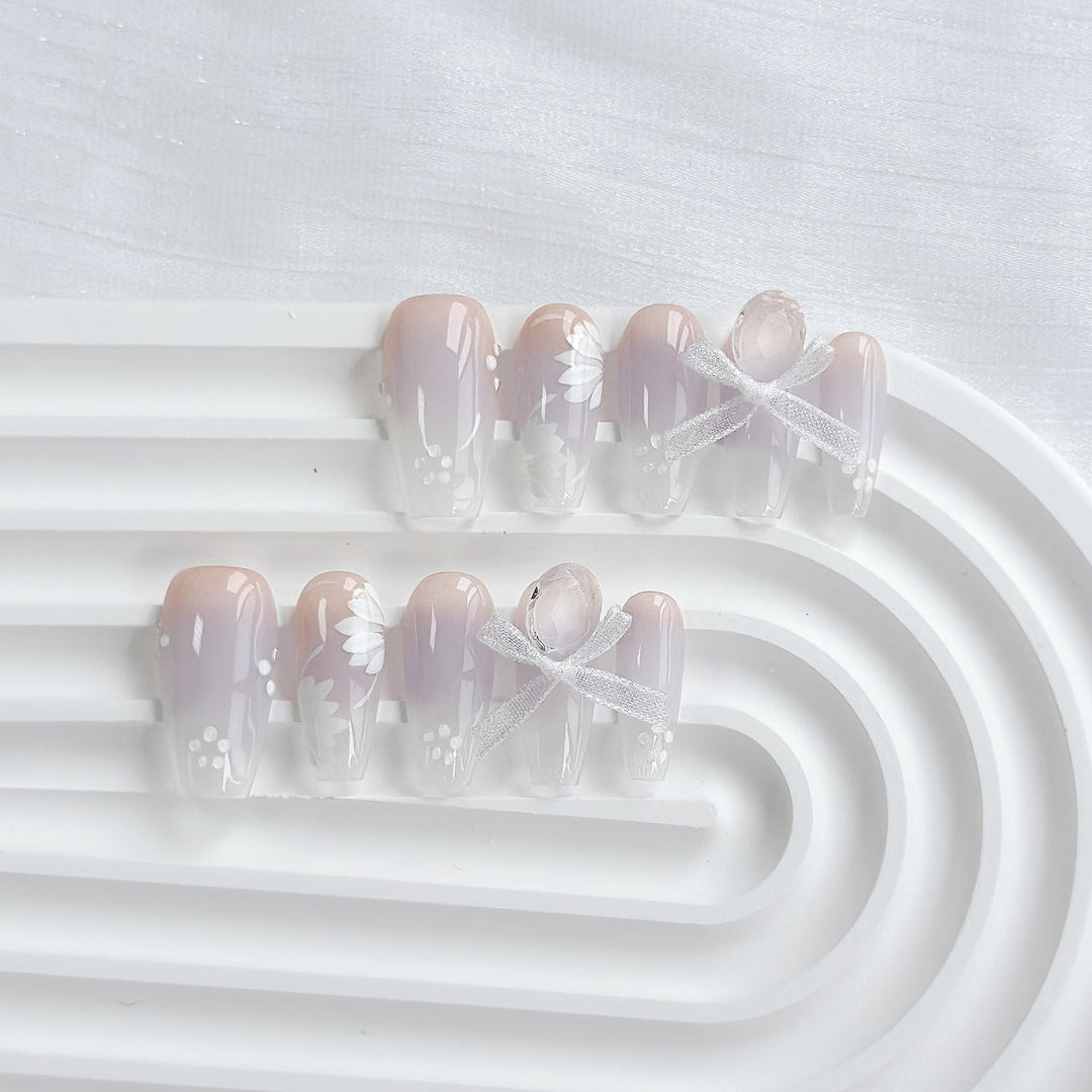 3D Floral Press-On Nagelkunst Set