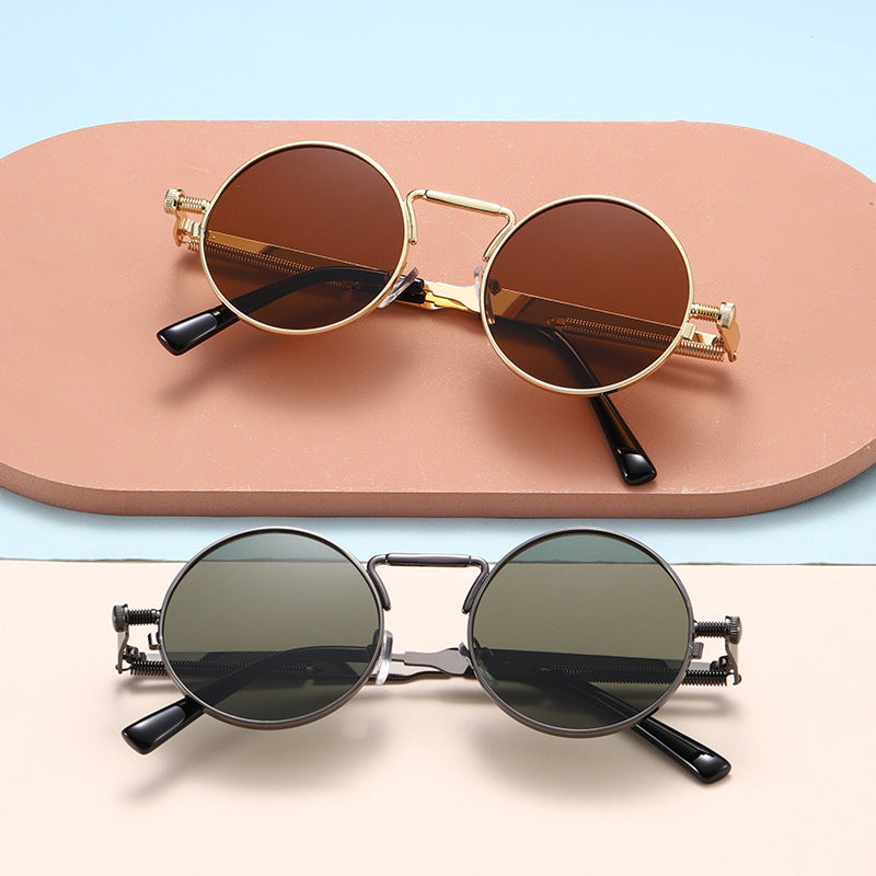 Damen Modische runde Sonnenbrille mit präzisem Metallrahmen Karnz
