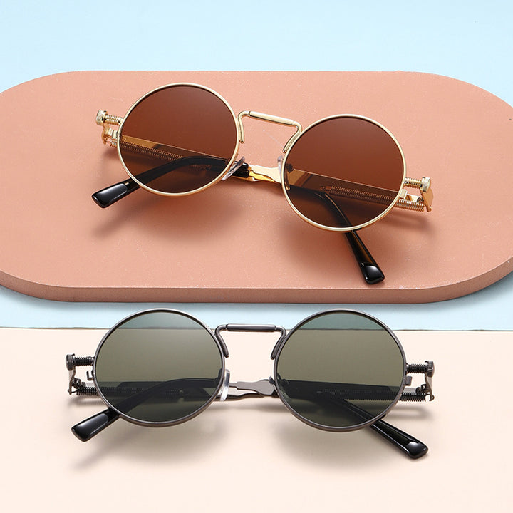 Damen Modische runde Sonnenbrille mit präzisem Metallrahmen Karnz