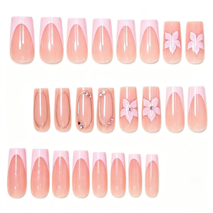 Elegantes florales Nagelkunst-Set Karnz