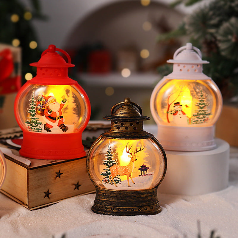 Dekorative Weihnachtslaterne mit festlichem Santa-Motiv Karnz