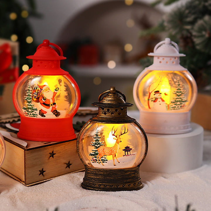Dekorative Weihnachtslaterne mit festlichem Santa-Motiv Karnz