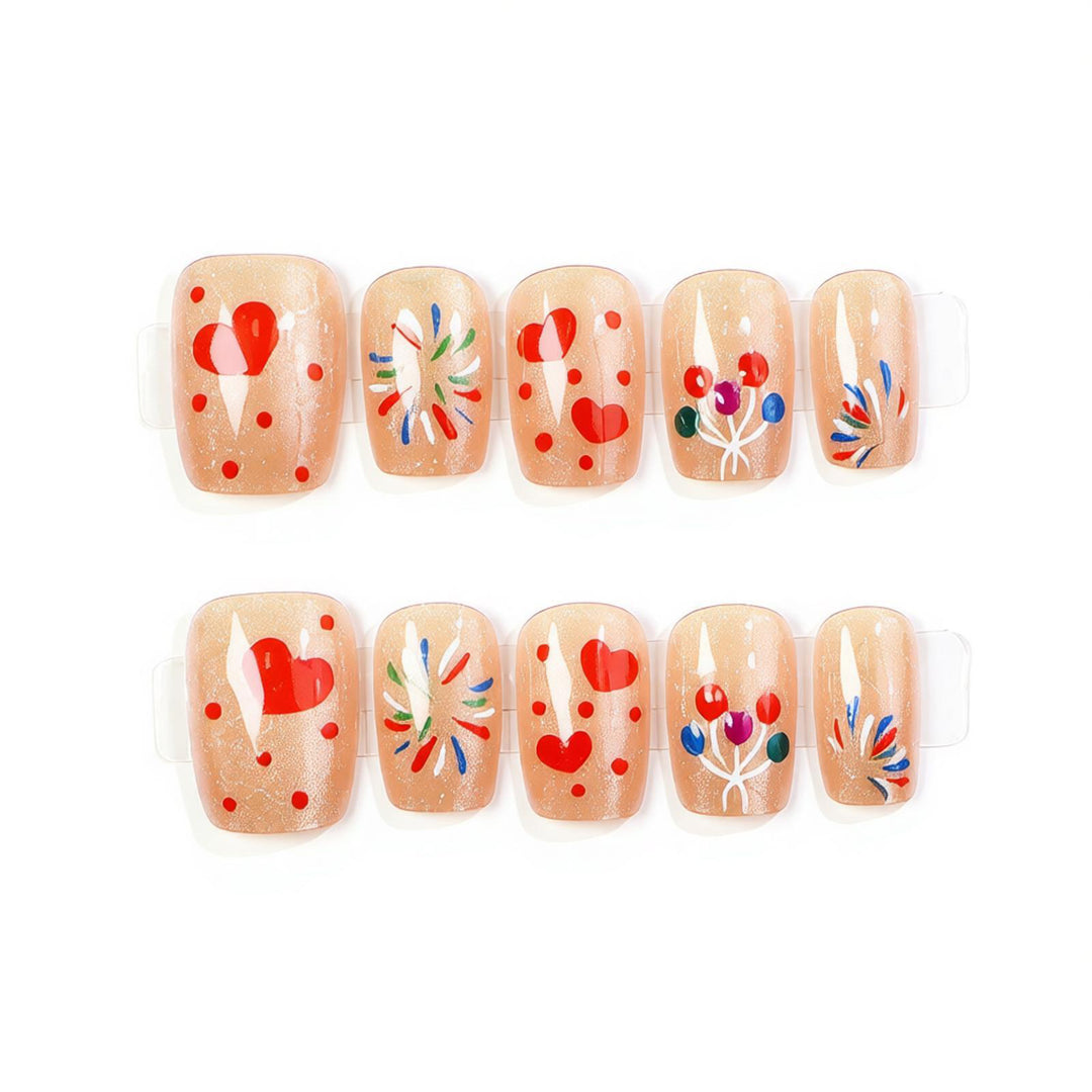 Künstlerisches saisonales Nagelkunst Press-On Set Karnz
