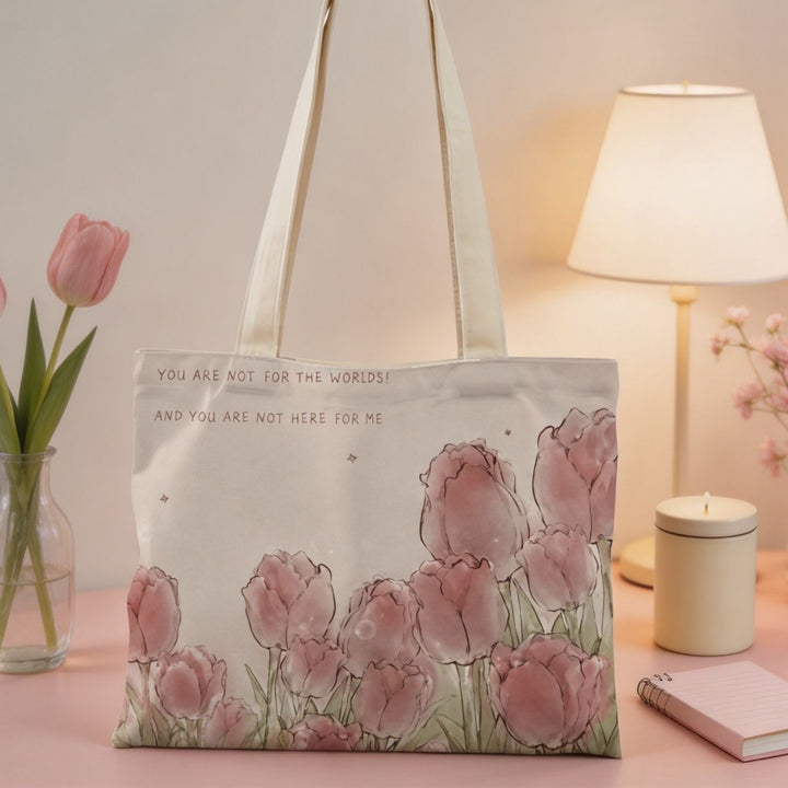 Blumenmuster-Leinwand-Tote-Bag