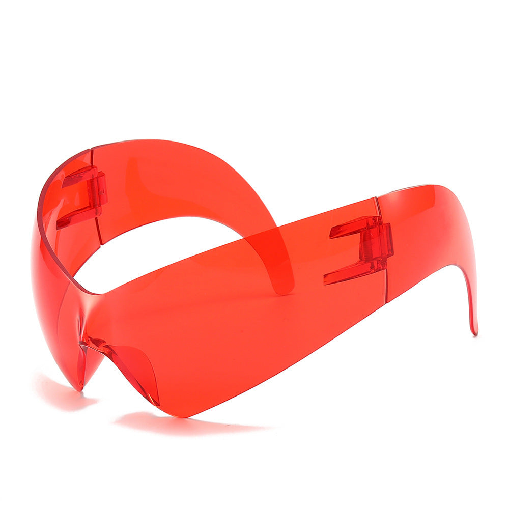 Futuristische Übergroße Shield Sonnenbrille Karnz