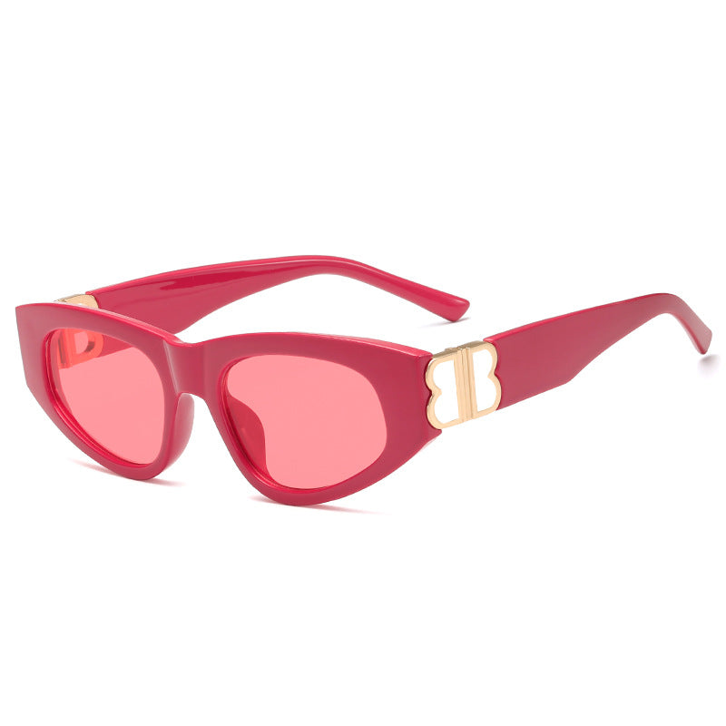 Damen Cat-Eye Sonnenbrille mit elegantem Kunststoffen und luxuriösen Metalldetails Karnz