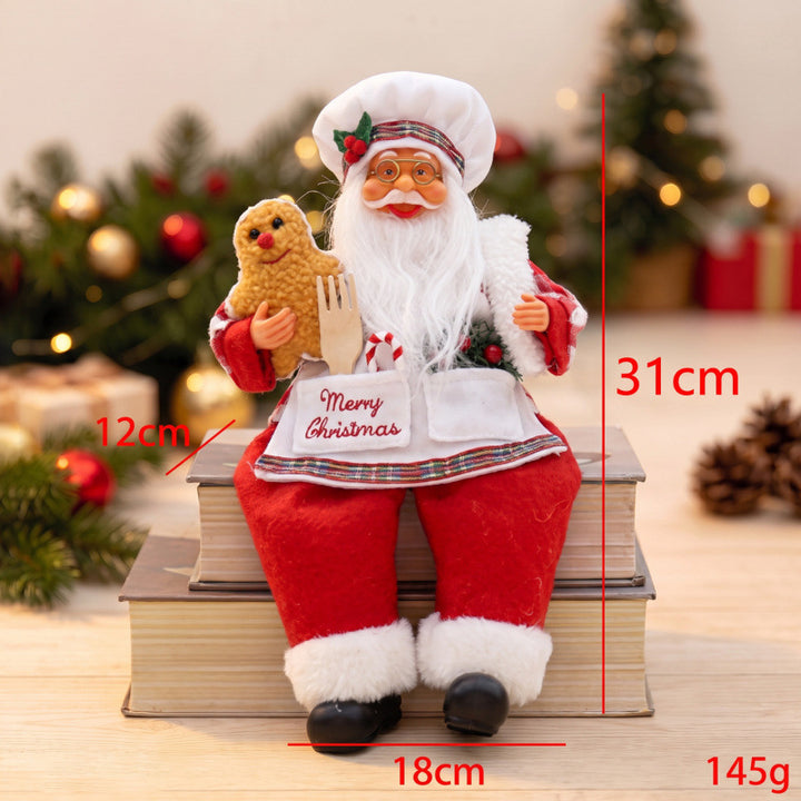Nostalgische Weihnachtsmann Figur mit Lebkuchen-Keks Karnz