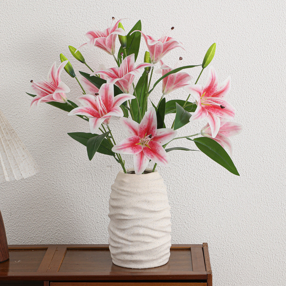 Künstlicher Lilienzweig mit detailgetreuen Blüten Karnz