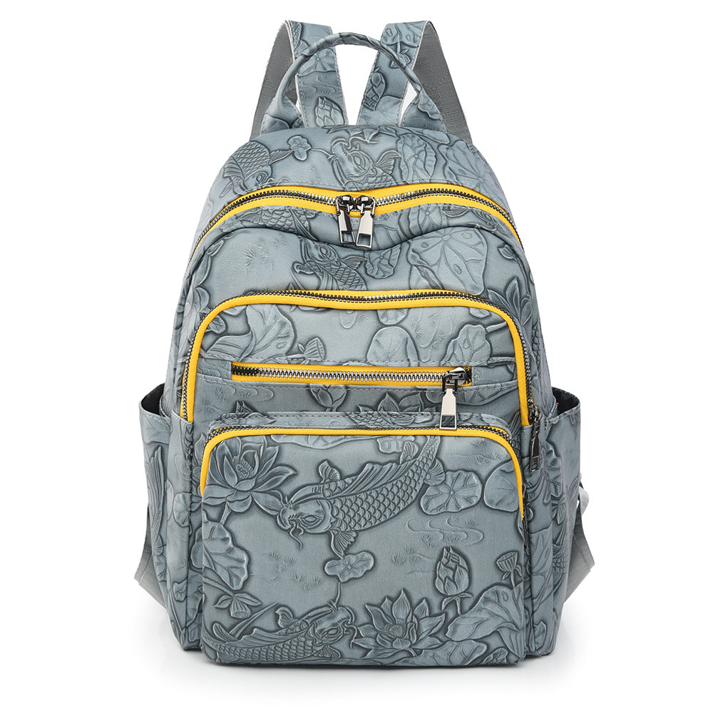 Prägete Blumenmuster Rucksack