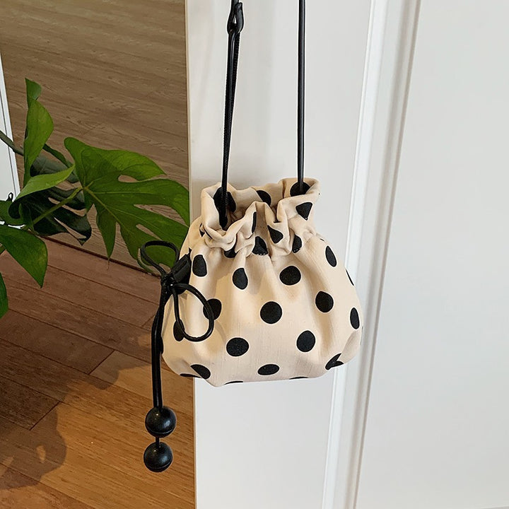 WoFun gepunkteter Mini-Handtasche mit Kordelzug Karnz