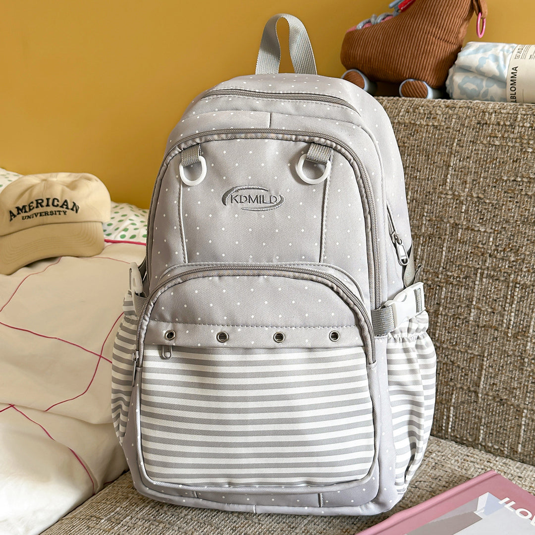 Vielseitiger Rucksack mit Punkte- und Streifendesign Karnz