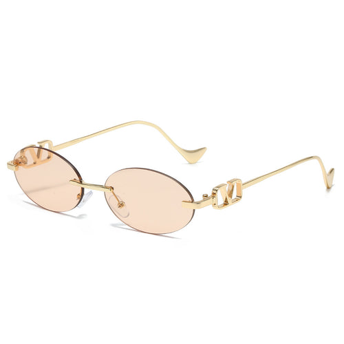 Stylische ovale Sonnenbrille mit dekorativen Akzenten Karnz