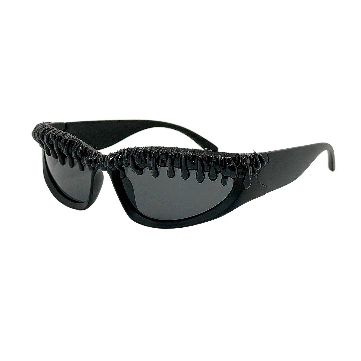 Damen futuristische Sportsonnenbrille mit einzigartigem Wellenrahmen Karnz